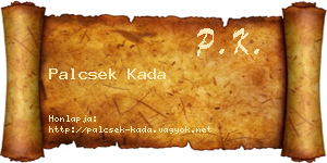 Palcsek Kada névjegykártya